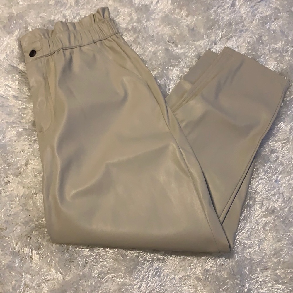 baggy faux leather zara pants NWT